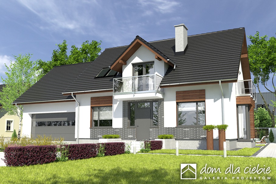 budowa domu Daria z garażem 2-st. [A1] (odbicie lustrzane) - New-House