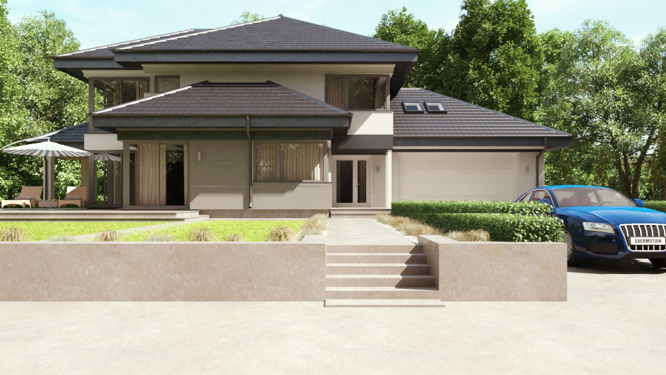 Budowa domu uA24v2 (odbicie lustrzane) z New-House