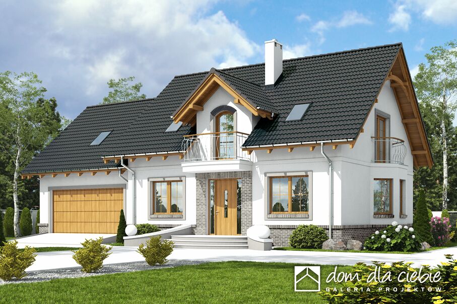 budowa domu Dom Dla Ciebie 1 z garażem 2-st. [A1] (odbicie lustrzane) - New-House