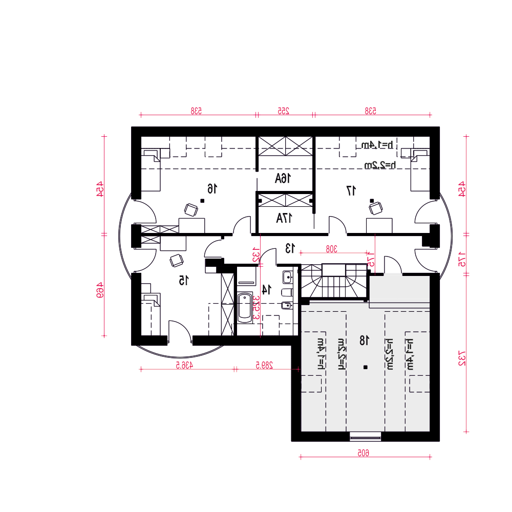 Wega z garażem 2-st. [A] (odbicie lustrzane) - miniatura 8