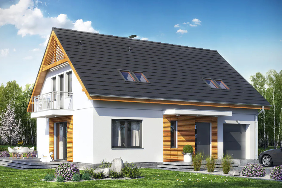 Budowa domu SZNAUCER 5 Z GARAŻEM (odbicie lustrzane) z New-House