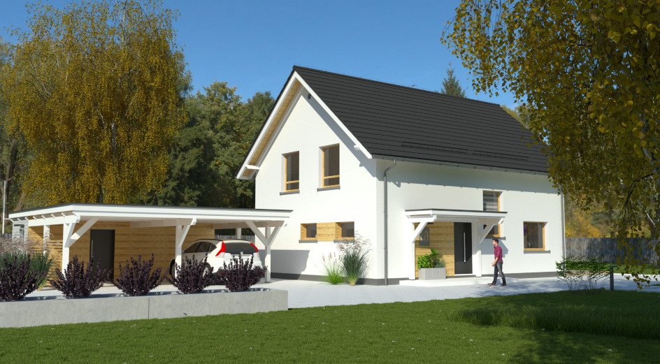 Budowa domu eko Typowy 56 (odbicie lustrzane) z New-House