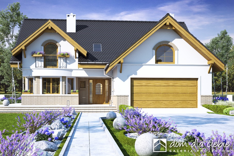 budowa domu Wega z garażem 2-st. [A] (odbicie lustrzane) - New-House