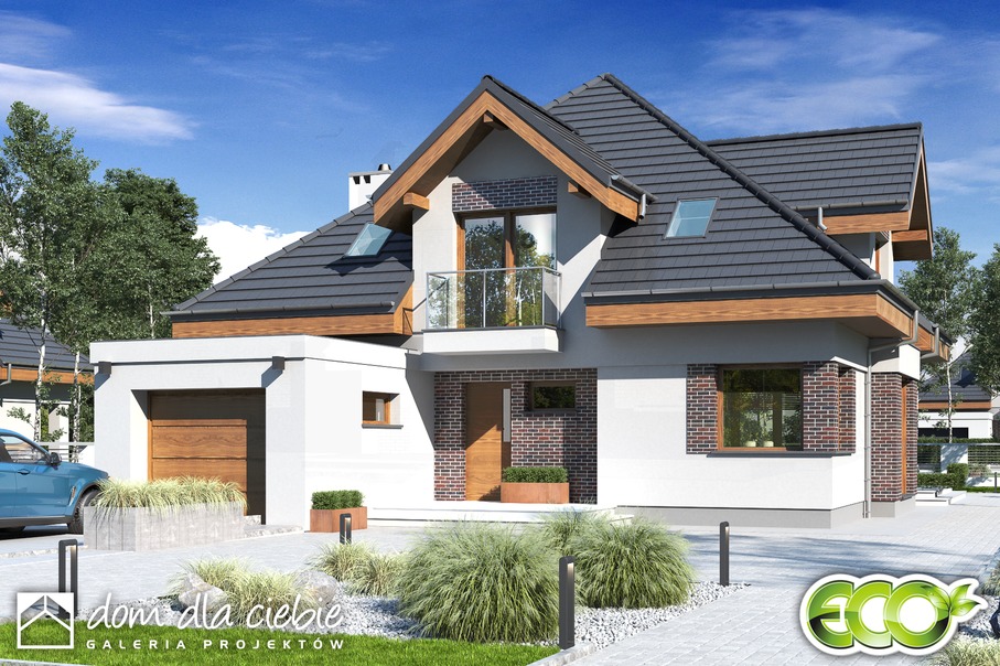 budowa domu Nowa z garażem 1-st. [A1] - New-House