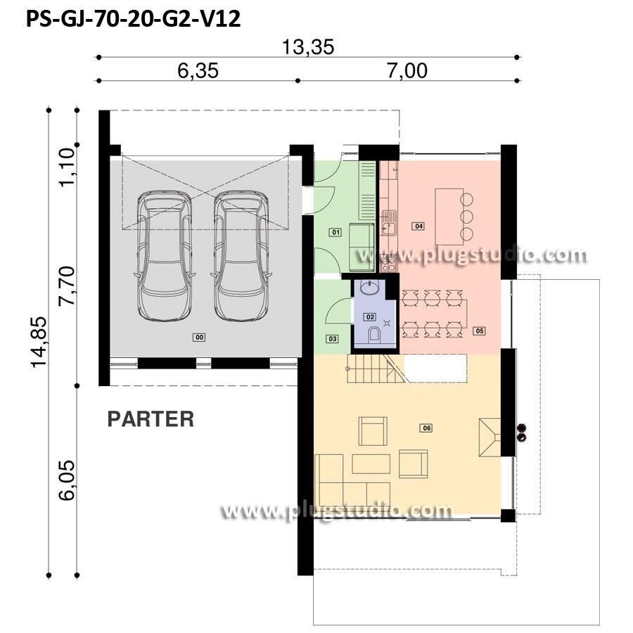 PS-GJ-70-20-G2-V12 dom jednorodzinny - projekt energooszczędny - miniatura 8