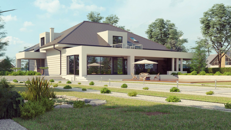 Budowa domu uA71 (odbicie lustrzane) z New-House
