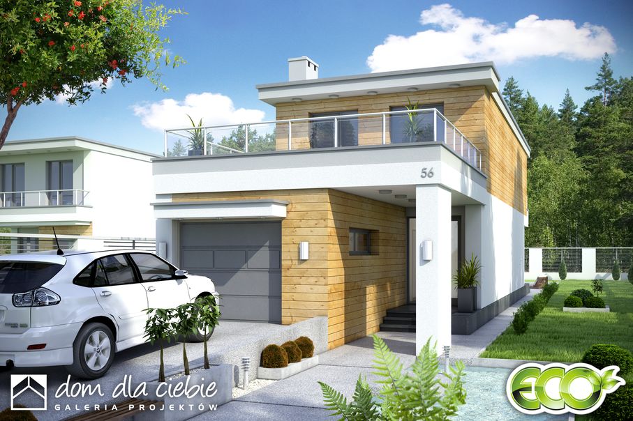 budowa domu Long II z garażem 1-st. [A] - New-House