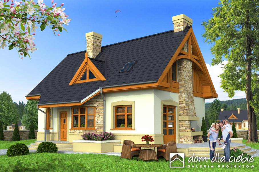 budowa domu Agatka II bez garażu [B] (odbicie lustrzane) - New-House