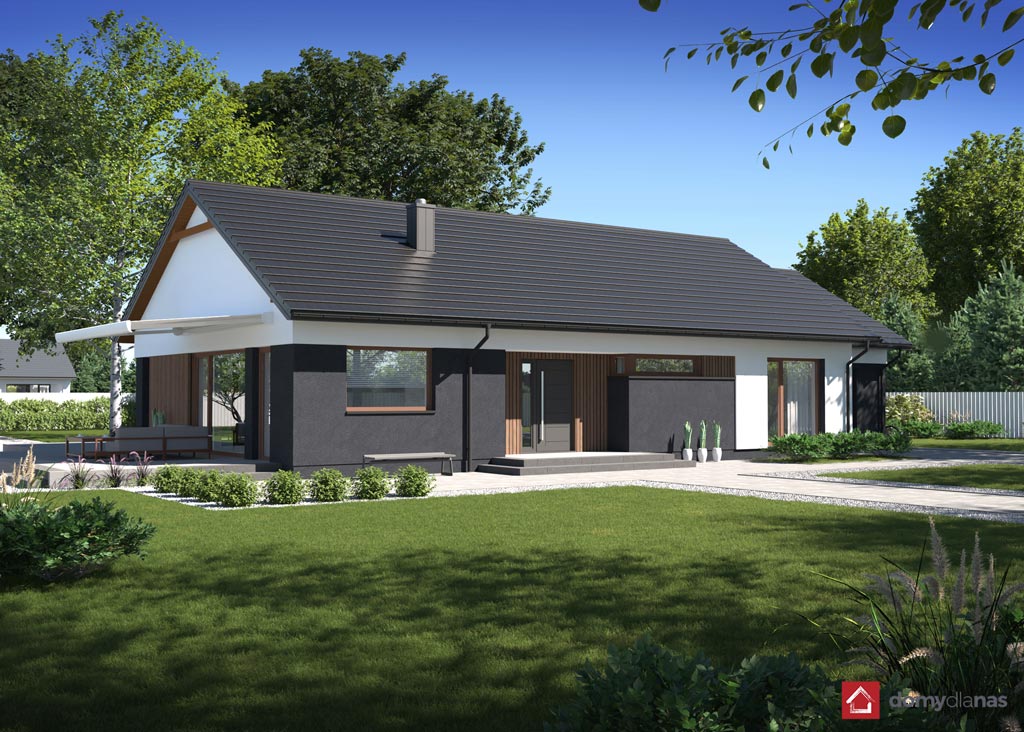 budowa domu - N25-G1 (odbicie lustrzane) - New-House