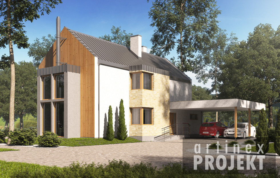 budowa domu- D164 (odbicie lustrzane)- New-House