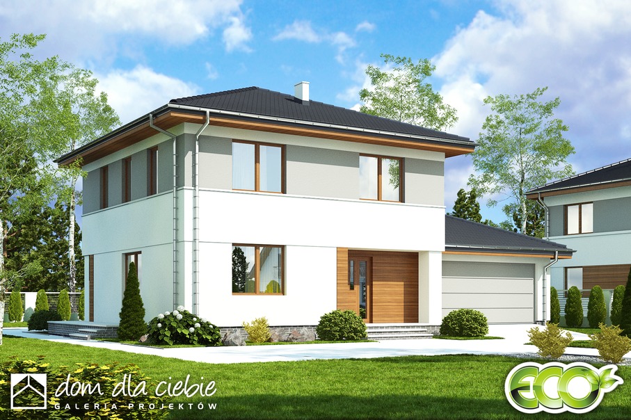 budowa domu Tadeusz z garażem 2-st. [A1] - New-House