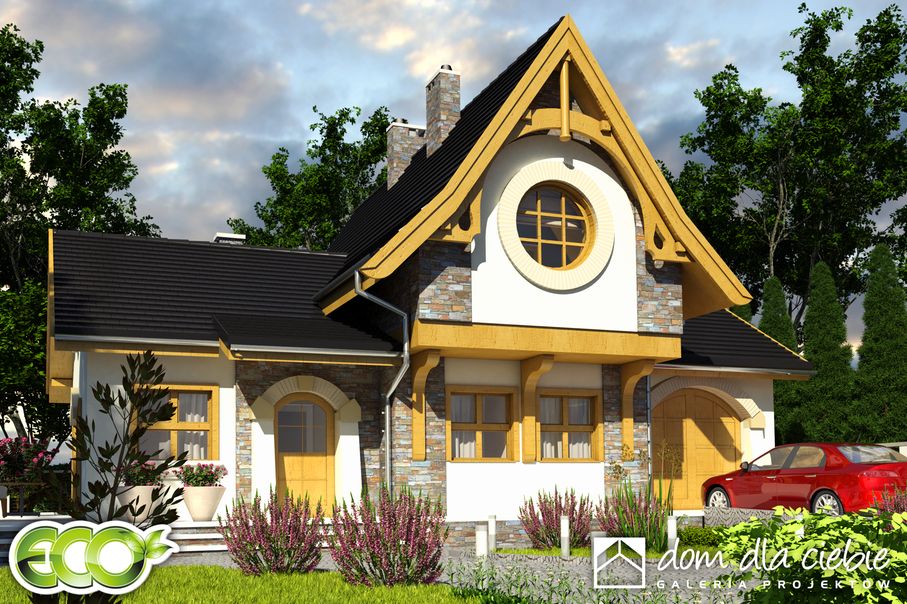 budowa domu Artur III z garażem 1-st. [A] (odbicie lustrzane) - New-House