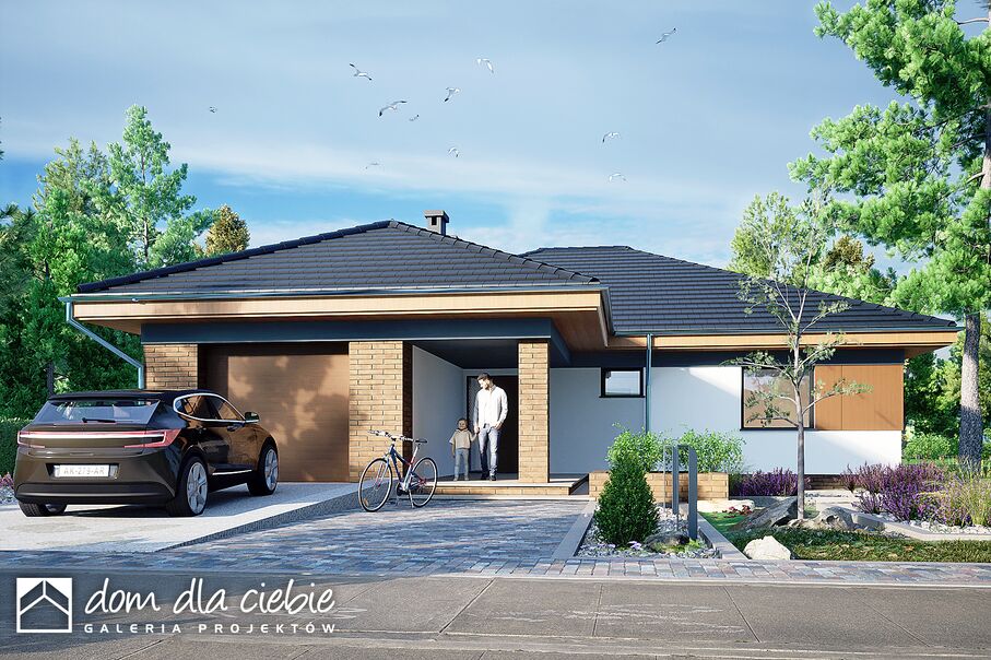 budowa domu Tatarak z garażem 1-st. [A] - New-House