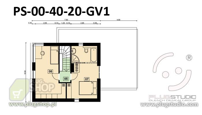 PS-OO-40-20-GV1 NOWOCZESNY MAŁY DOM Z GARAŻEM - miniatura 8