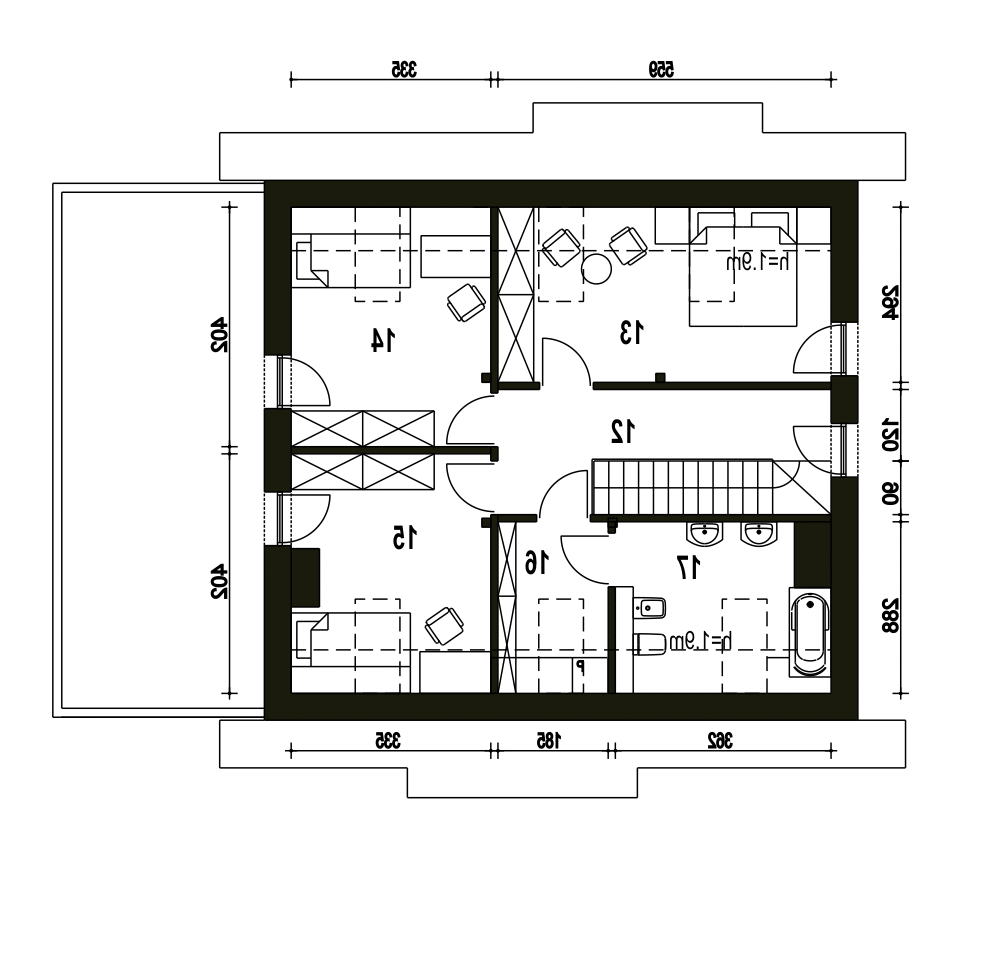 Sosnówka II z garażem 1-st. [A] (odbicie lustrzane) - miniatura 9