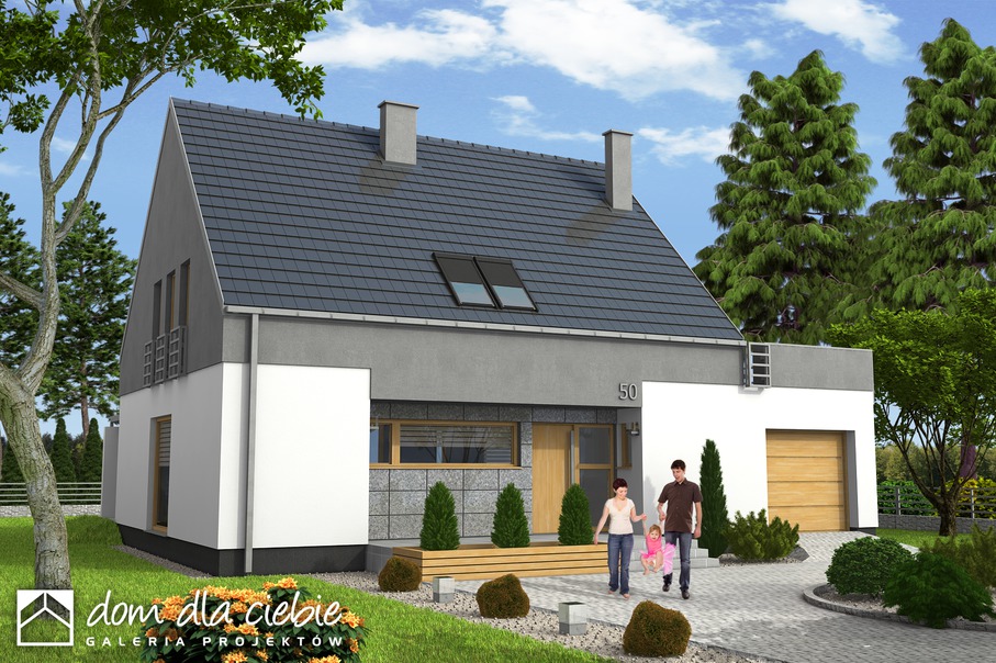 budowa domu Oleg z garażem 1-st. [A] - New-House