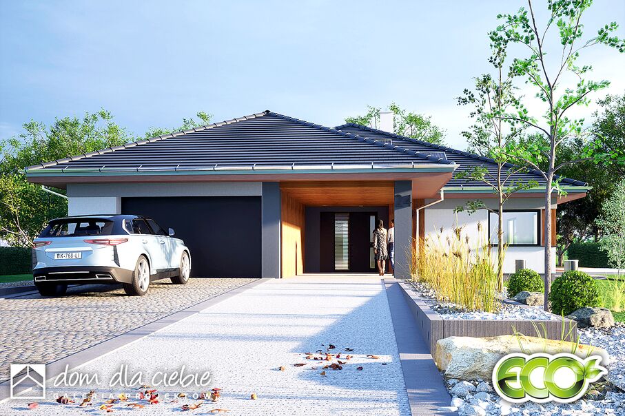 budowa domu Aura z garażem 1-st. [A] - New-House