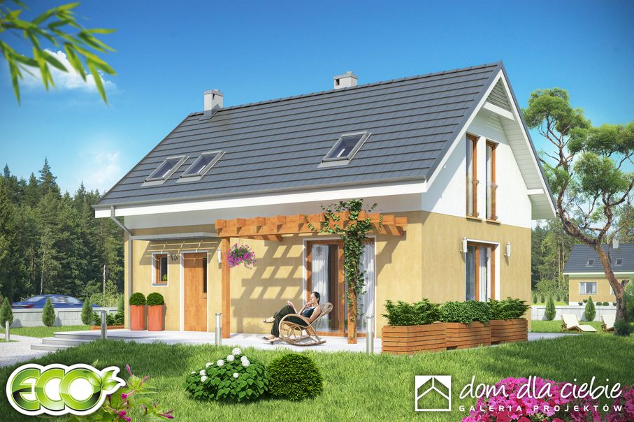 budowa domu Eco 2 bez garażu [B] (odbicie lustrzane) - New-House