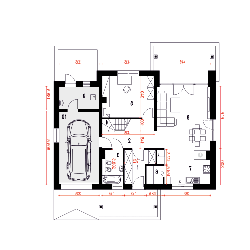 Strzyżyk z garażem 1-st. [A] (odbicie lustrzane) - miniatura 8