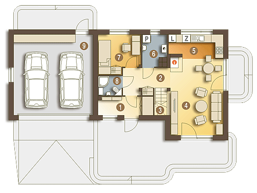 Eco 1 z garażem 2-st. [A1] (odbicie lustrzane) - miniatura 8