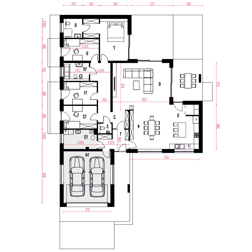 Arnika z garażem 2-st. [A] (odbicie lustrzane) - miniatura 9
