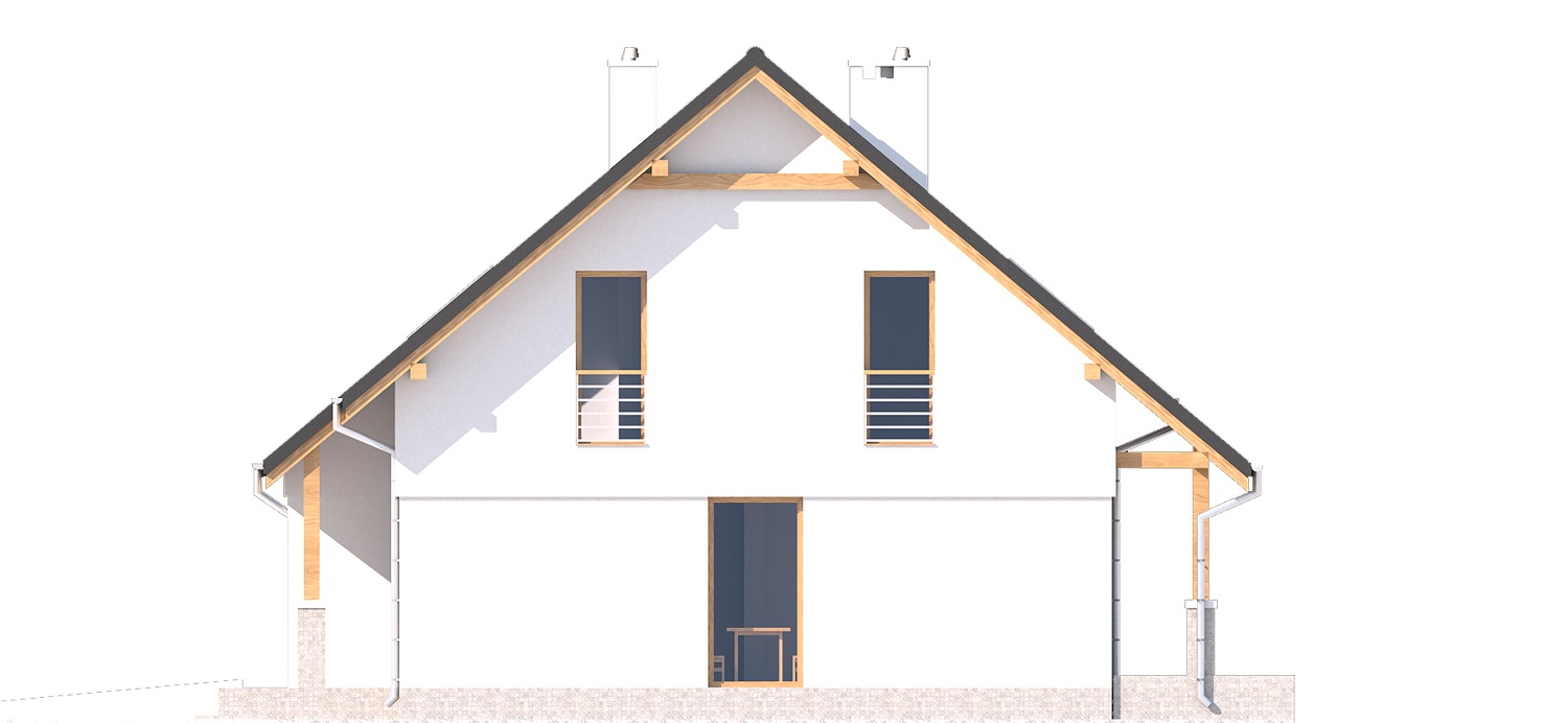Biała z garażem 1-st. [A] (odbicie lustrzane) - miniatura 3