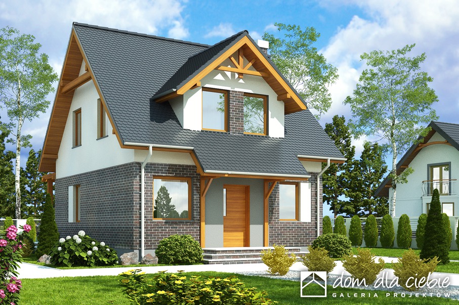 budowa domu Koliber bez garażu [B] (odbicie lustrzane) - New-House