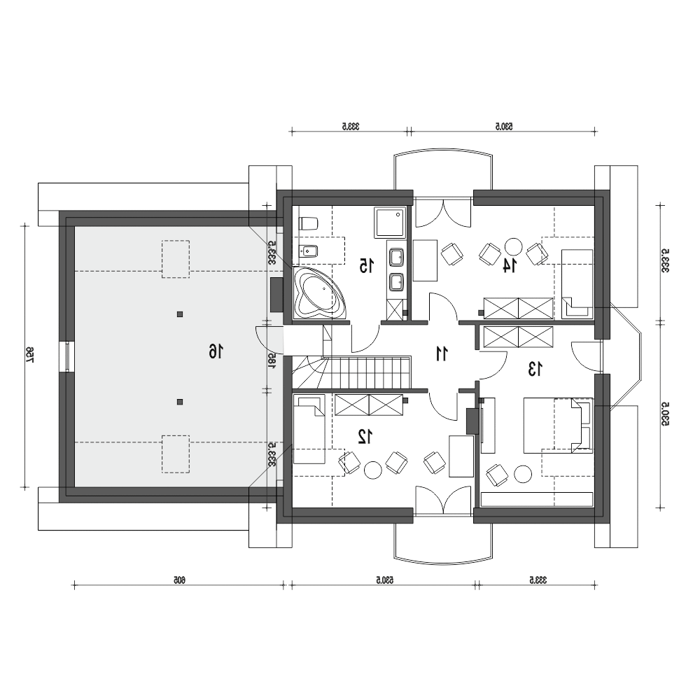 Dom Dla Ciebie 4 z garażem 2-st. [A1] (odbicie lustrzane) - miniatura 8