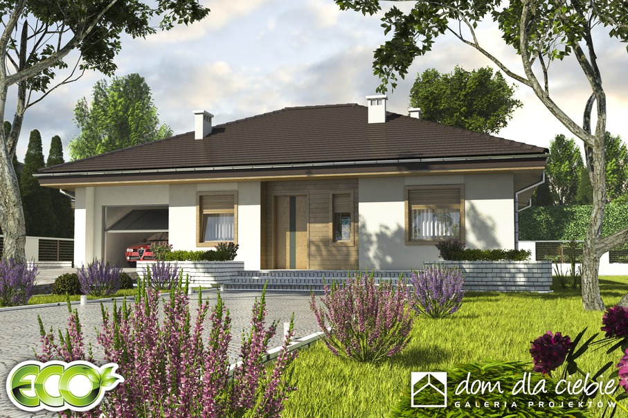 budowa domu Jer z garażem 1-st. [A] (odbicie lustrzane) - New-House