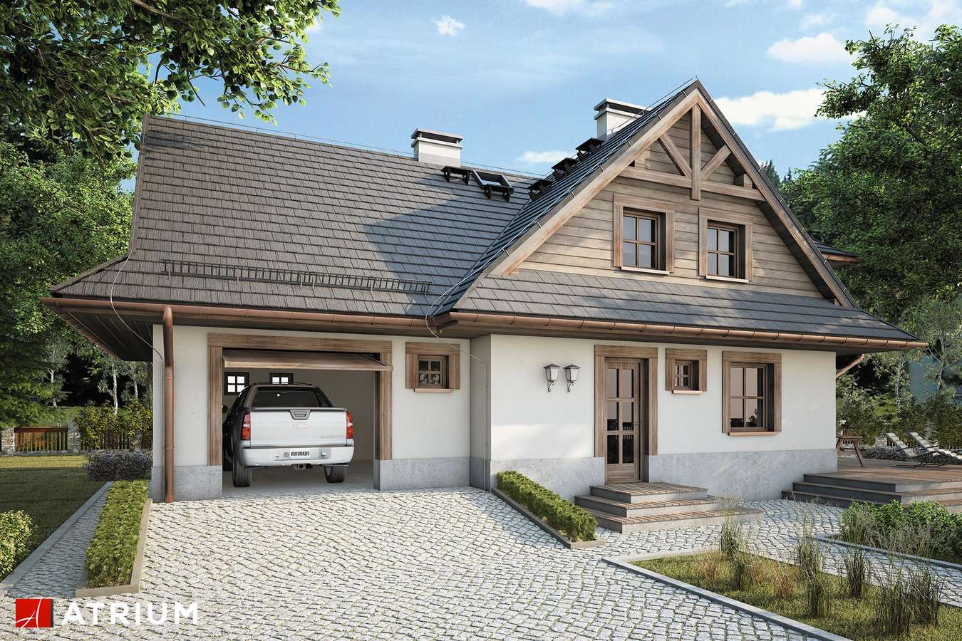 budowa domu Smrek V odbicie lustrzane - New-House