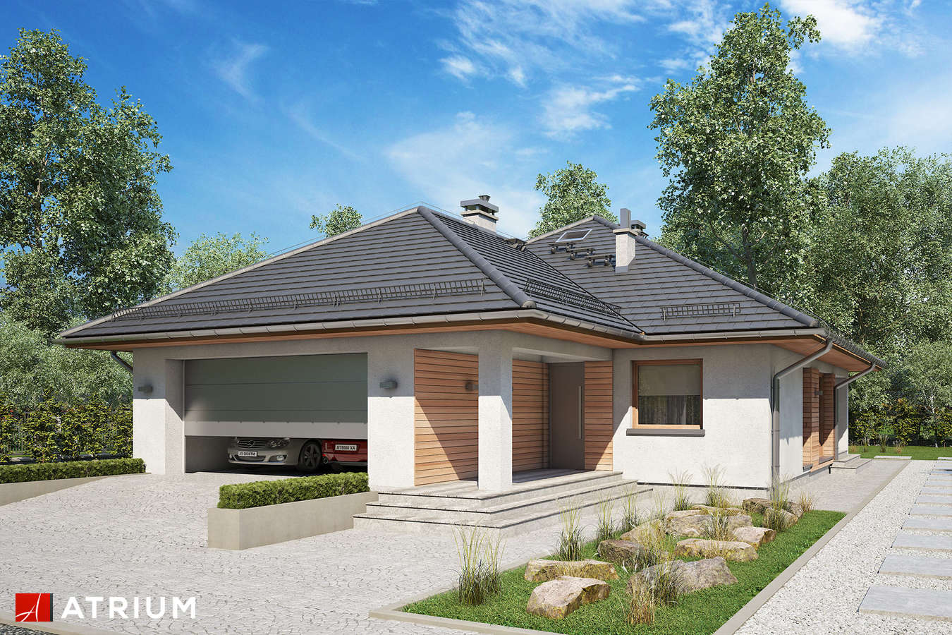budowa domu Bursztyn Plus Maxi odbicie lustrzane - New-House