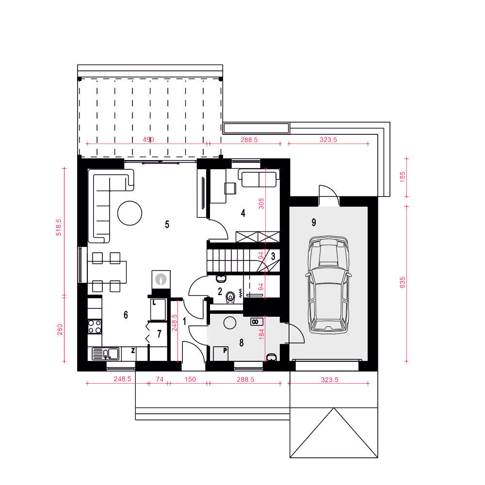 Daktyl II z garażem 1-st. [A] - miniatura 10