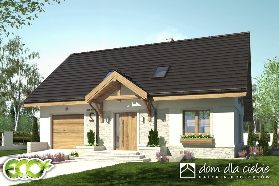 budowa domu Julia III z garażem 1-st. [A1] (odbicie lustrzane) - New-House