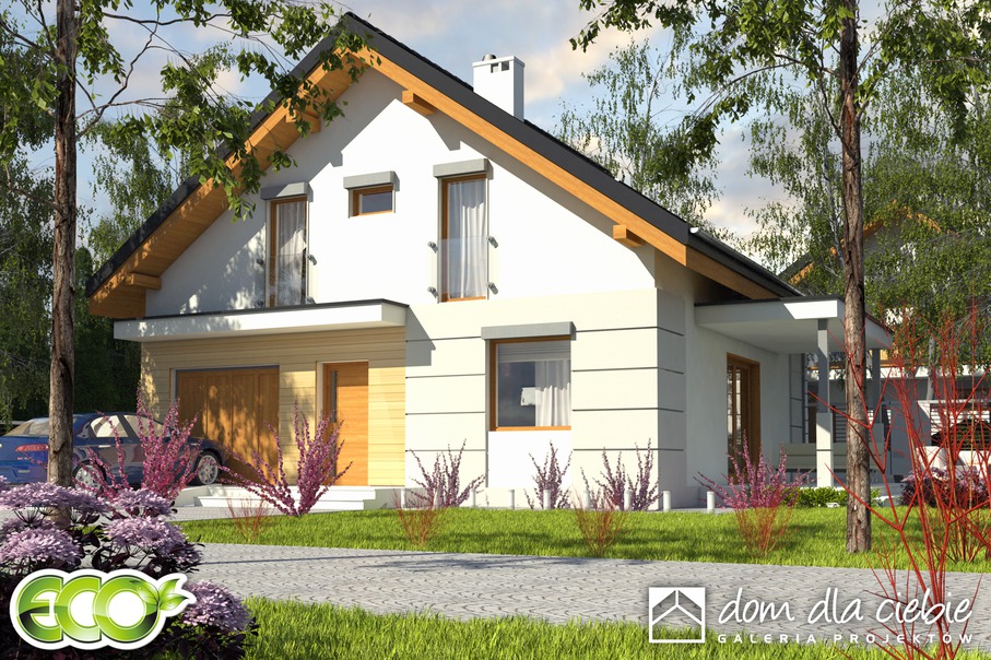 budowa domu Nowinka V z garażem 1-st. [A] (odbicie lustrzane) - New-House