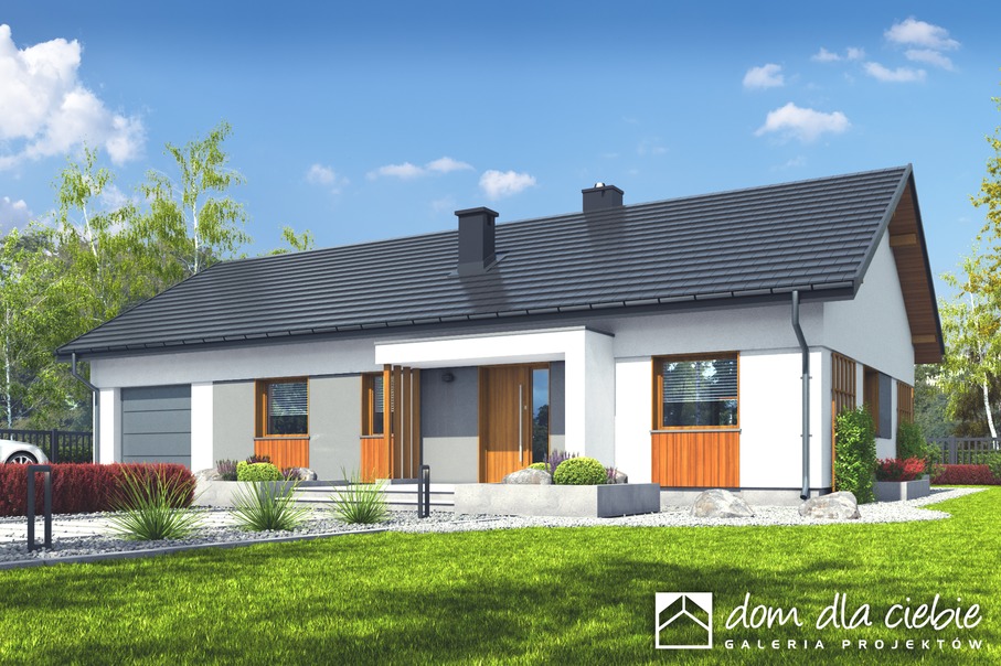 budowa domu Kaja II z garażem 1-st. [A] (odbicie lustrzane) - New-House