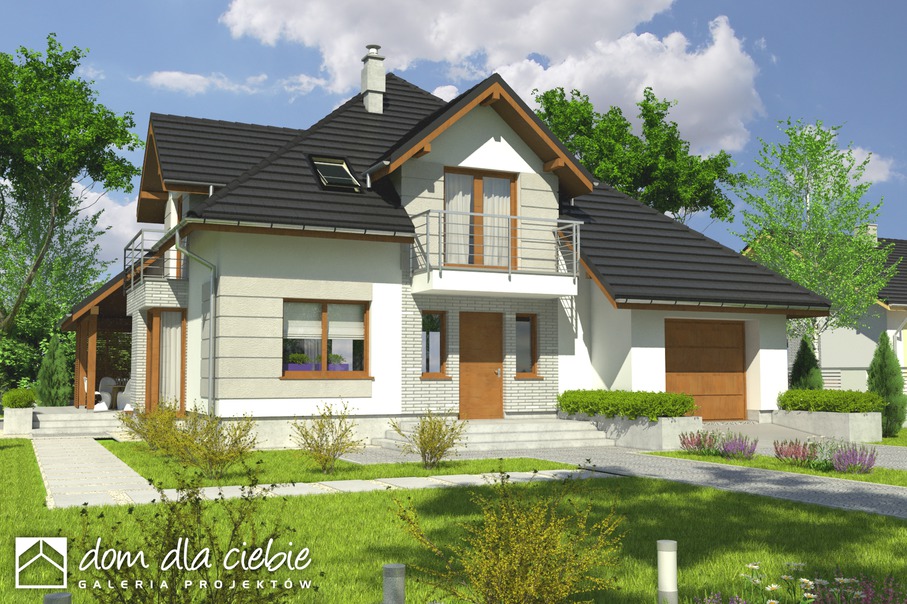 budowa domu Diana z garażem 1-st. [A] - New-House