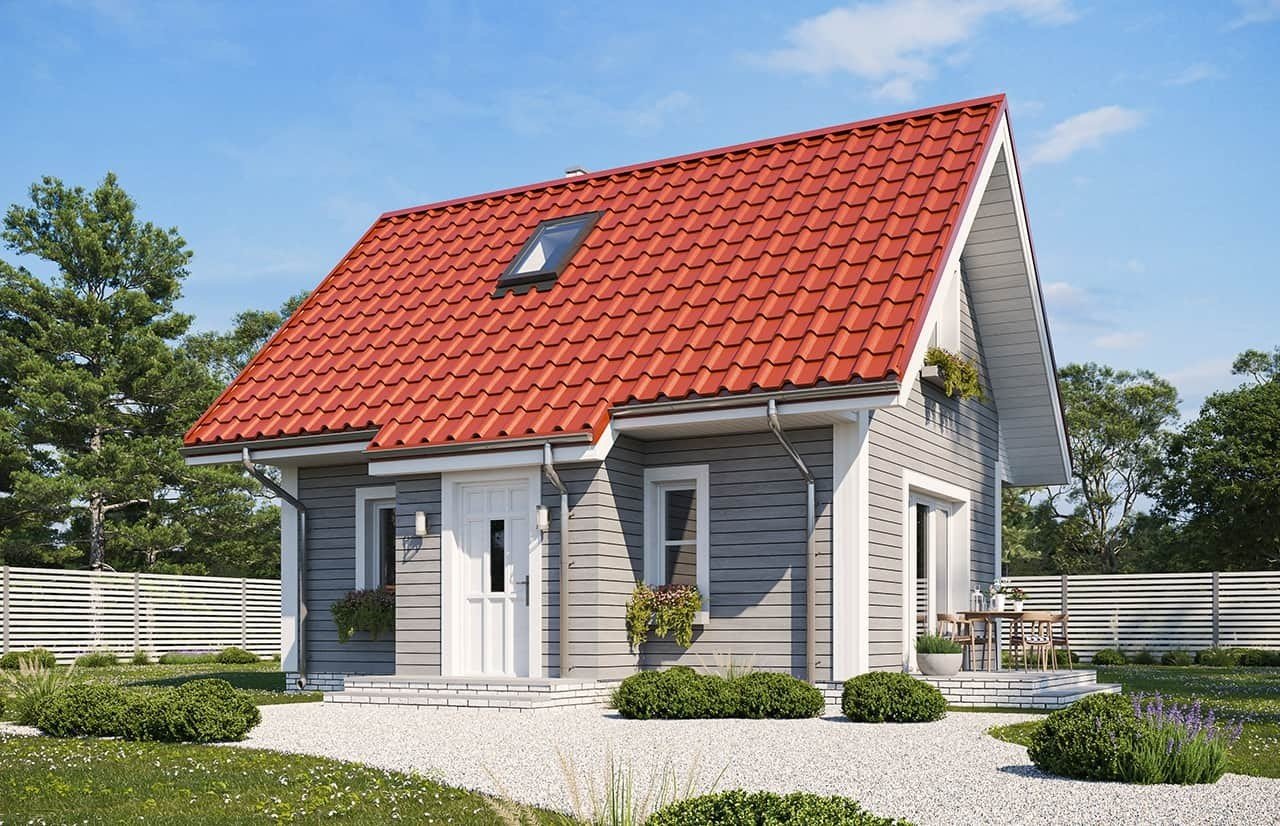 budowa domu Sosenka drewniana wariant B - New-House