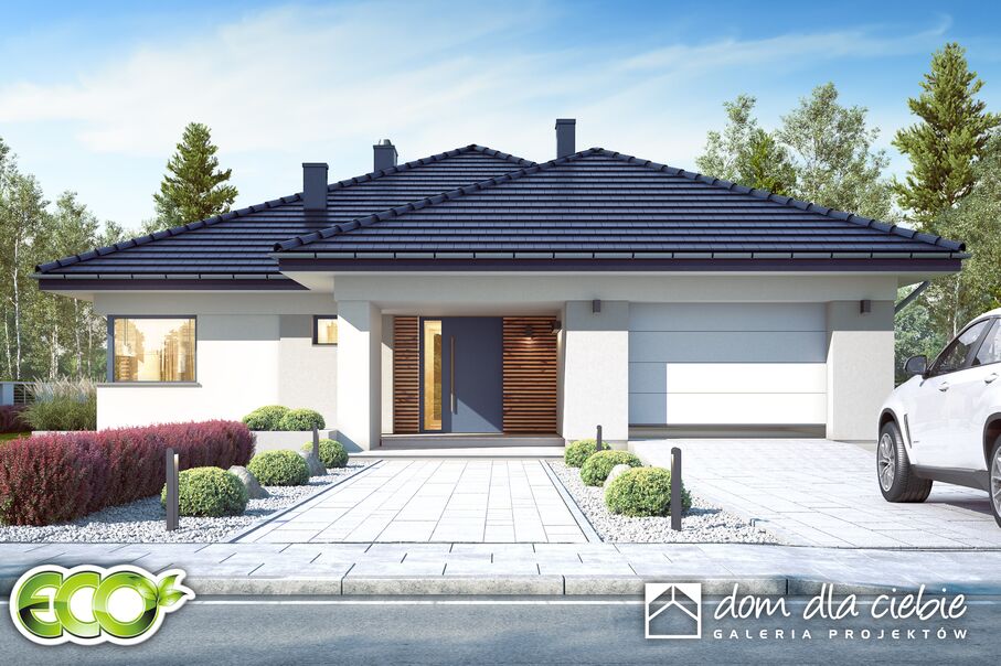 budowa domu Klara IV z garażem 1-st. [A] (odbicie lustrzane) - New-House