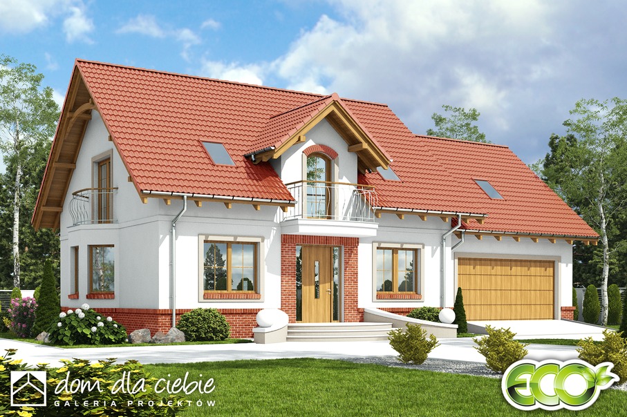 budowa domu Dom Dla Ciebie 1 w2 z garażem 2-st. [A1] - New-House