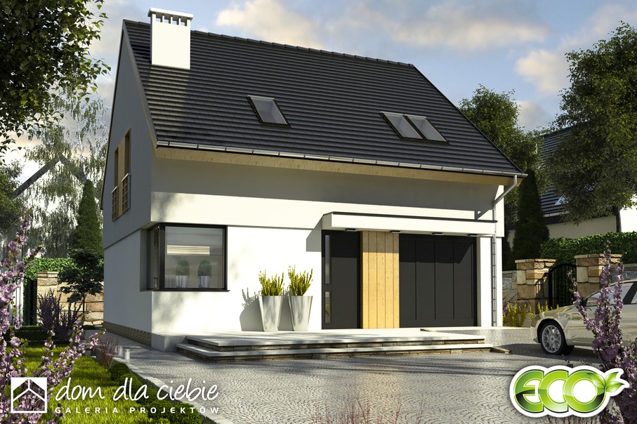 budowa domu Szczęśliwa z garażem 1-st. [A] - New-House