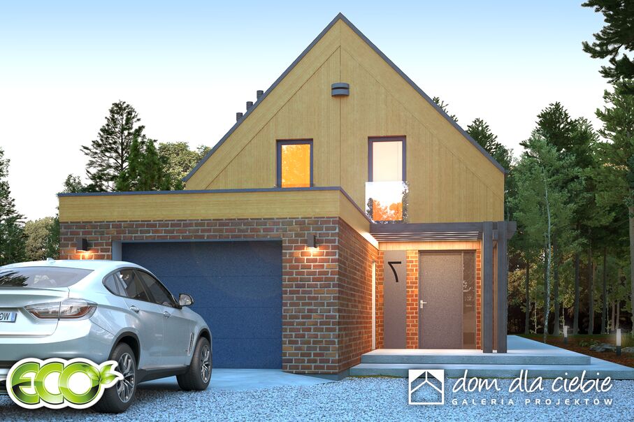 budowa domu Wygodny z garażem 1-st. [A] (odbicie lustrzane) - New-House