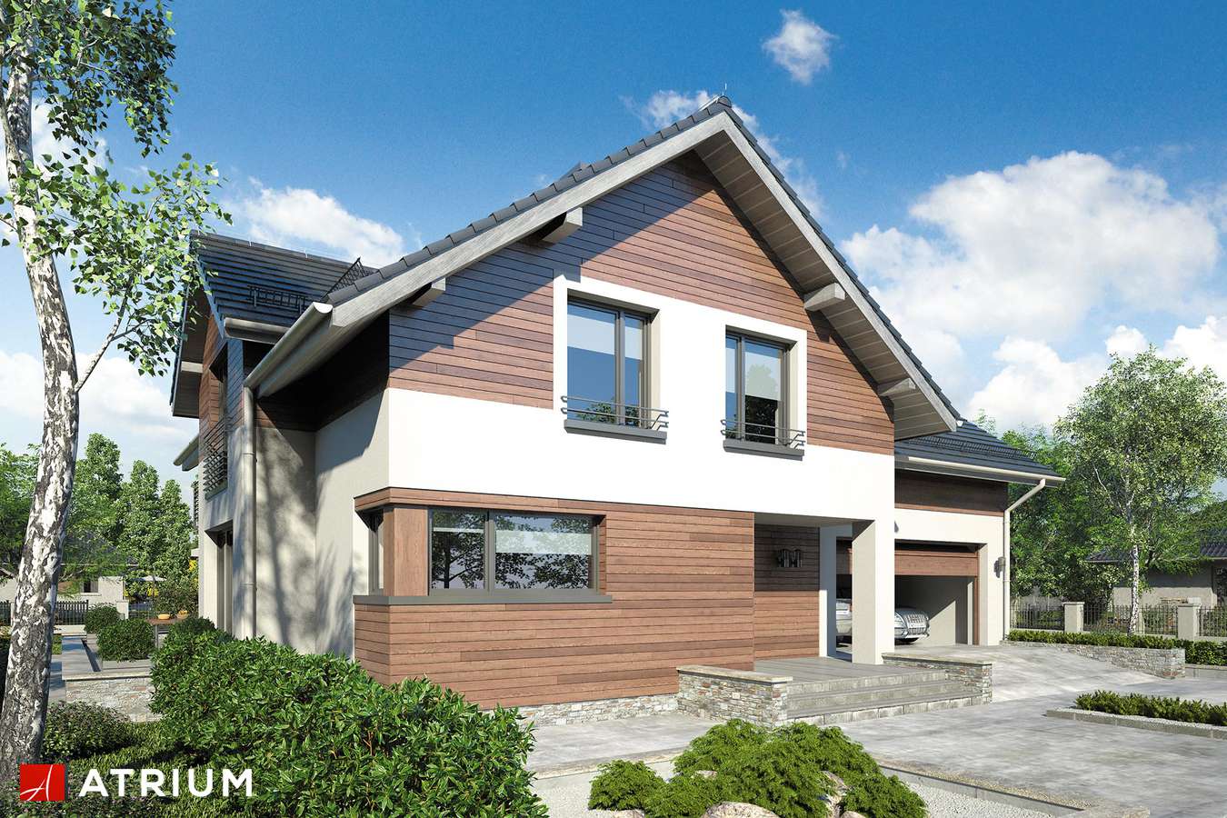 budowa domu Jupiter XII odbicie lustrzane - New-House