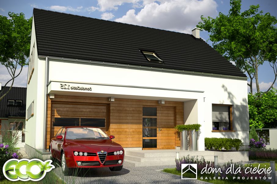 budowa domu Emma trend z garażem 1-st. [A] (odbicie lustrzane) - New-House