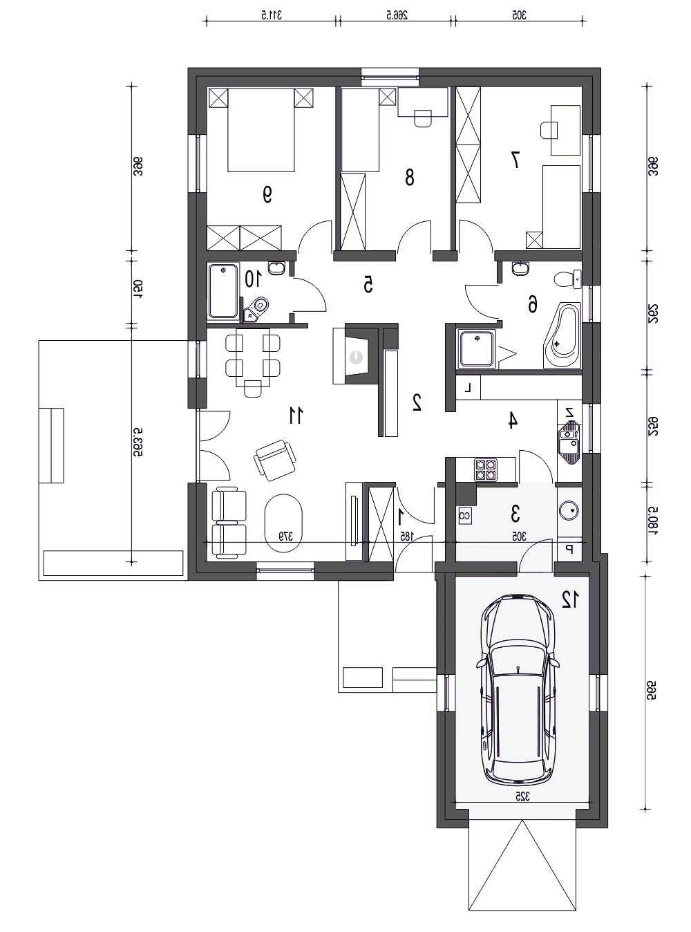 Bogna II z garażem 1-st. [A] (odbicie lustrzane) - miniatura 7