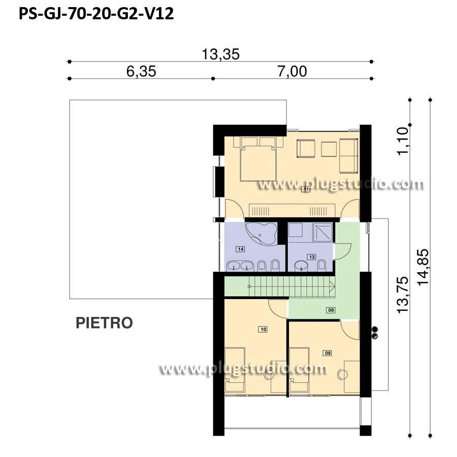PS-GJ-70-20-G2-V12 dom jednorodzinny - projekt energooszczędny - miniatura 9