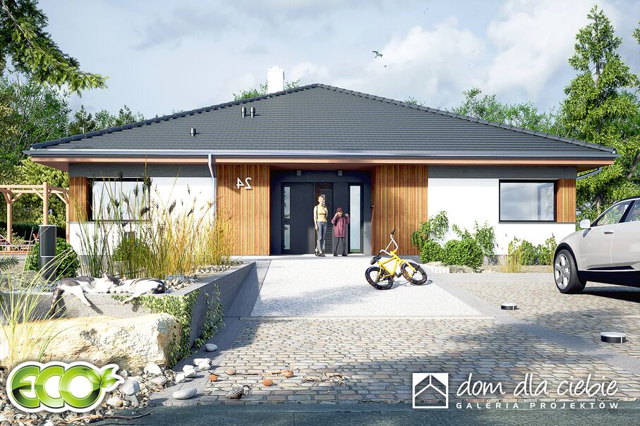 budowa domu Aura II bez garażu [B] (odbicie lustrzane) - New-House
