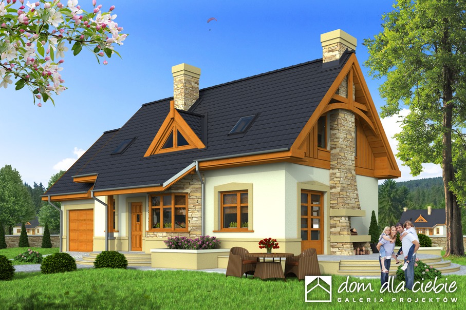 budowa domu Agatka II z garażem 1-st. [A] (odbicie lustrzane) - New-House