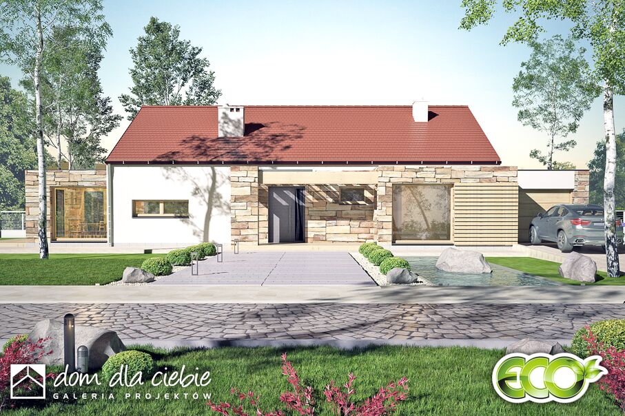 budowa domu Ślęza z garażem 1-st. [A1] - New-House