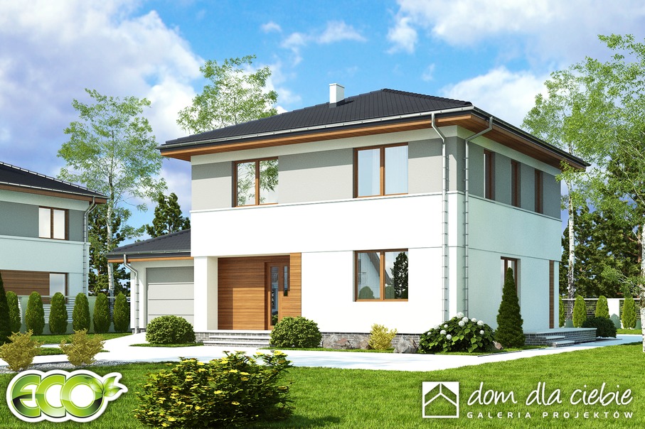 budowa domu Tadeusz z garażem 1-st. [A] (odbicie lustrzane) - New-House