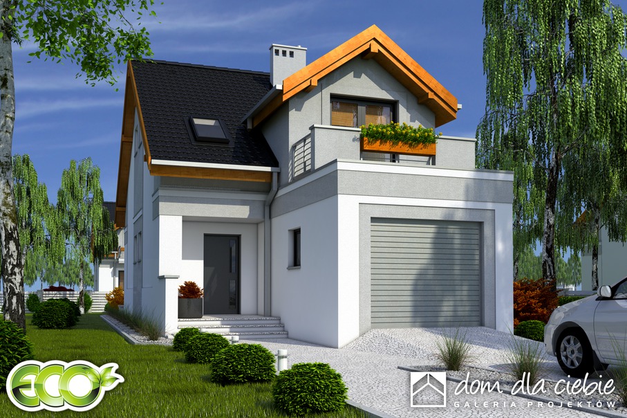 budowa domu Magda trend z garażem 1-st. [A] (odbicie lustrzane) - New-House